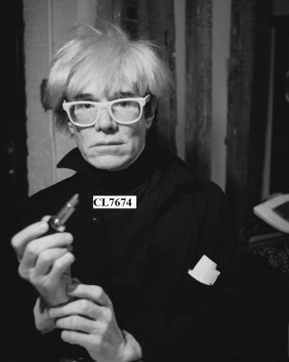 Andy Warhol Holding A Lipstick Photo