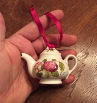 Portmeirion Pomona Teapot Christmas Ornament " Hoary Apple " Vtg