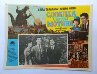 Vintage Rare Godzilla Vs The Thing Mothra Akira Takarada Mexican Lobby Card 2
