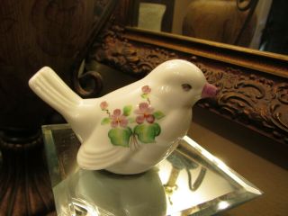 Fenton Milk Glass Bird/ With Flowers Hand Painted And Signed