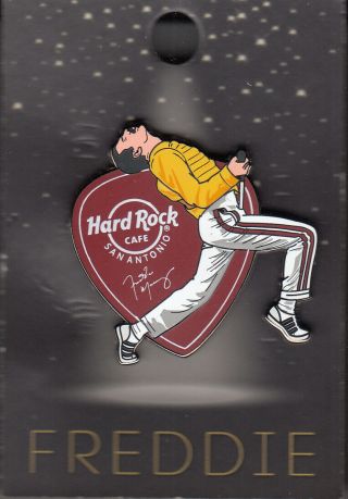 Hard Rock Cafe Pin: San Antonio Freddie Mercury With Guitar Pick Le100