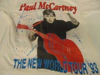 Rock T - Shirt Vintage Authentic Paul Mccartney The World Tour 93 Sz M - L