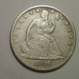 1856 S Seated Liberty Half Dollar Fine