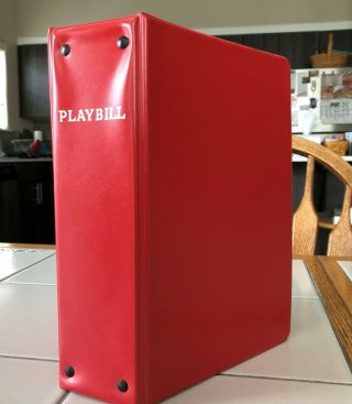 9 Playbill Storage Binders/ Basic Red Vinyl/ Each Containing 10 Bway Playbills