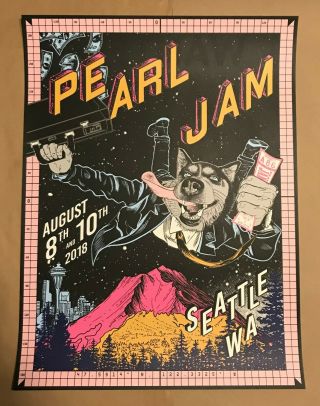 Pearl Jam Poster 2018 August 8/10 Faile Seattle Safeco Field The Home Shows