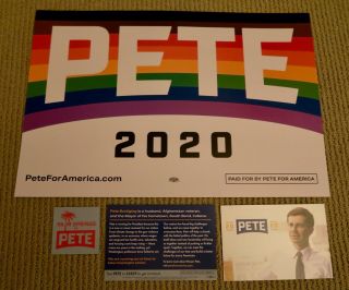 Pete Buttigieg President 2020 Campaign Poster Sign Postcard & Sticker Gay Pride