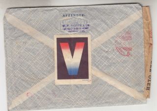Netherlands East Indies,  1941 Censored Airmail Cover To Australia.  V Label
