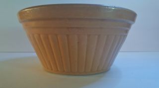 Vintage Beige Glazed Stoneware Mixing Bowl Crock