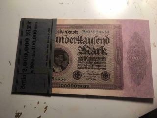 1923 Germany Pack Of 20 100,  000 Marks