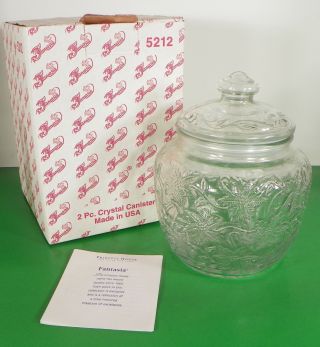 Princess House Fantasia 5212 Small Crystal Canister With Lid 5 Inch