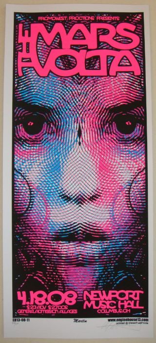 2008 The Mars Volta - Columbus Silkscreen Concert Poster S/n By Mike Martin