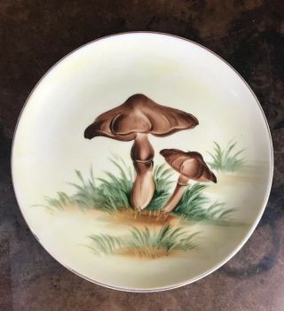 Vintage Porcelain China Mushroom Decorative Hanging Plate Japan
