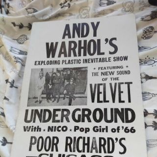 Velvet Underground Promo Poster Plastic Inevitable Andy Warhol Nico Memorabilia