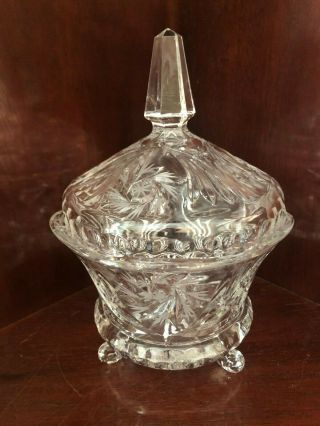 Violetta 24 Lead Crystal Footed Candy Dish With Matching Lid