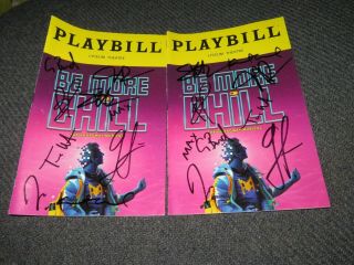 Be More Chill Cast Signed Broadway Playbill Roland Salazar,