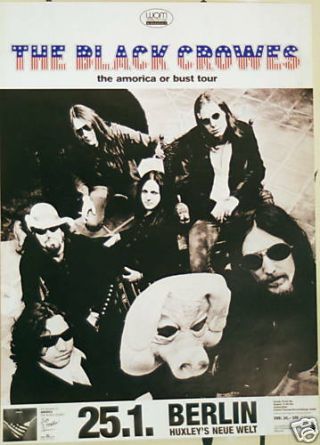 Black Crowes Concert Tour Poster 1995 Amorica