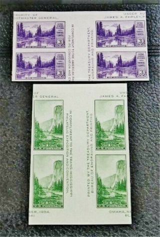 Nystamps Us Block Stamp 769 770 Mh Ngai Block With Vertical Gutter Between $36