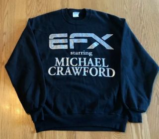 Vintage 1993 Mgm Grand Hotel Efx Michael Crawford Crewneck Sweatshirt L