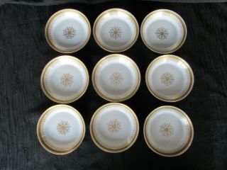 (9) Antique Wm Guerin & Co Limoges Snowflake & Mistletoe Side Dish Bowls (5 ")