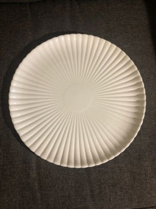 Large Catalina Pottery Gladding Mcbean Fluted Serving Platter Ivory