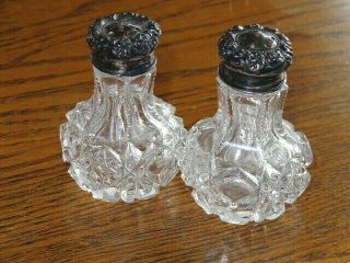 Signed Hawkes American Brilliant Cut Glass Salt And Pepper Shakers