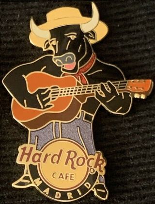 Hard Rock Cafe Madrid 2009 Bull Musician Series Pin 2/3 Guitar Le150 Hrc 50948