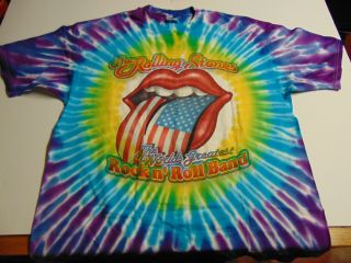 Rock Tshirt Vintage Tie Dye Rolling Stones Bridges To Babylon 97 / 98 Xl 90s