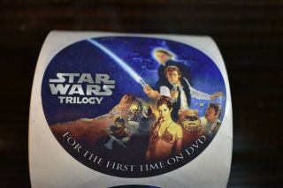 Roll of 249 Star Wars Trilogy First time on DVD promotional stickers 2