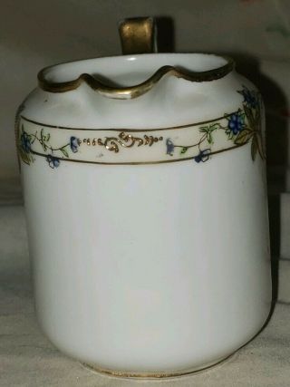 Vintage Hand Painted Nippon Creamer With Forget Me Nots w/ Lovely Gold Accent 3