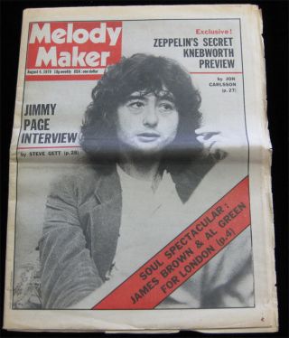 Melody Maker 8/4/1979 _rare Jimmy Page Led Zeppelin Knebworth Who Sham 69 Punk