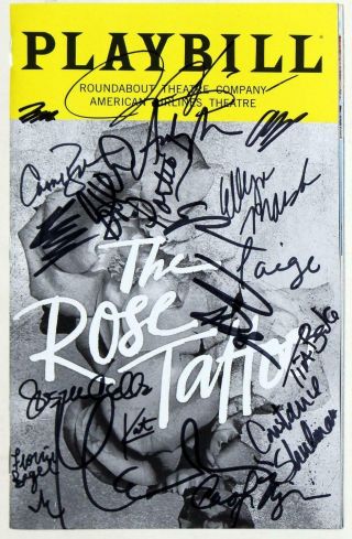 Marisa Tomei,  Andrea Burns Cast Signed The Rose Tattoo Opening Night Playbill