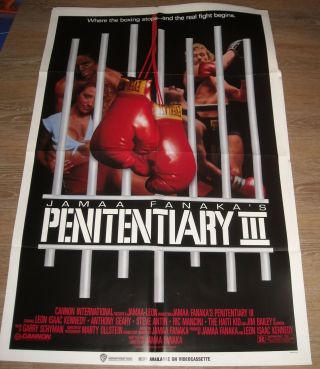 1986 Penitentiary Iii Video Movie Poster Leon Isaac Kennedy Prison Violence
