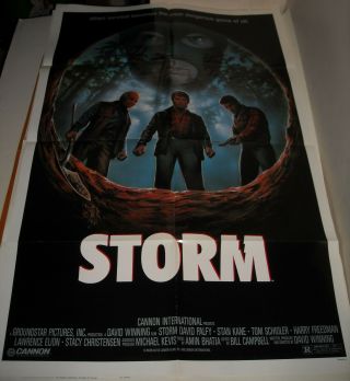 1987 Storm 1 Sheet Movie Poster Horror Thriller David Palfy Stan Kane Cool Art