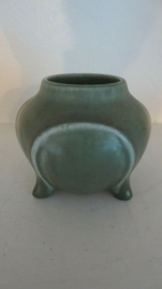 Rookwood Pottery 1921 Matte Green Footed Vase 2093