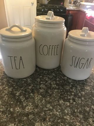 Rae Dunn Ll Canister Set Coffee Sugar Tea Kitchen Storage Htf