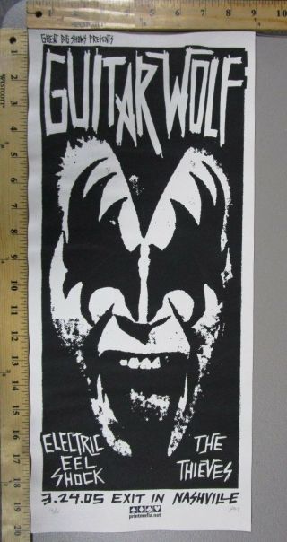 2005 Rock Concert Poster Guitar Wolf Gene Simmons Kiss Demon Print Mafia S/n 66