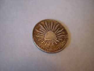 1832 Zs Om Mexico Republic 8 R Reales Radiant Cap Silver Coin Republica Mexicana