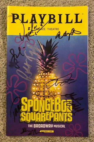 Spongebob Squarepants Musical Cast Signed Playbill - Broadway Cast