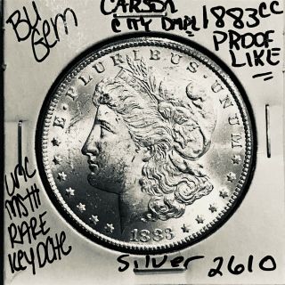 1883 Cc Bu Gem Morgan Silver Dollar Unc Ms,  U.  S.  Rare Key Coin 2610
