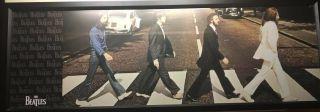 Beatles Cardboard Abbey Road Album Cover With Black Frame And Glass Perfect