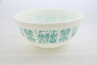 Vintage Pyrex Amish Butterprint Turquoise Mixing Bowl 403 Very Shiny