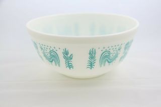 Vintage PYREX Amish Butterprint Turquoise Mixing Bowl 403 Very Shiny 2