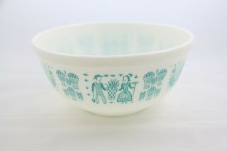 Vintage PYREX Amish Butterprint Turquoise Mixing Bowl 403 Very Shiny 3