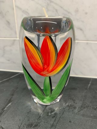 Kosta Boda Tulip Hand Painted Candle Votive (1)