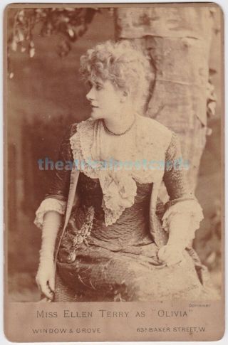 Stage Actress Ellen Terry As Olivia.  Window & Grove Cabinet Photo