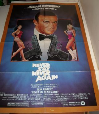 1983 Sean Connery As James Bond In Never Say Never Again 1 Sheet Movie Poster