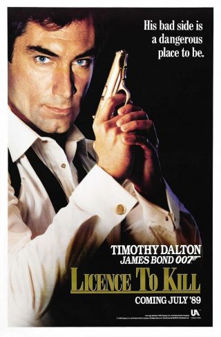 Licence To Kill (1989) Advance Movie Poster - Rolled