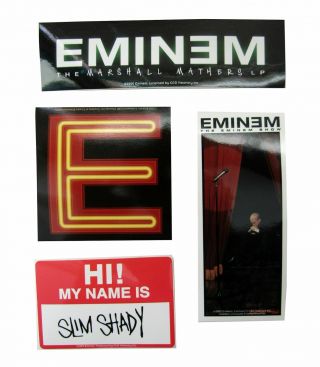 Eminem Slim Shady Marshall Mathers 4 Piece Sticker Gift Set Pack Official