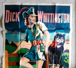 Orig 1930s DICK WHITTINGTON VAUDEVILLE THEATER 40x60 Lithograph Show Poster 2