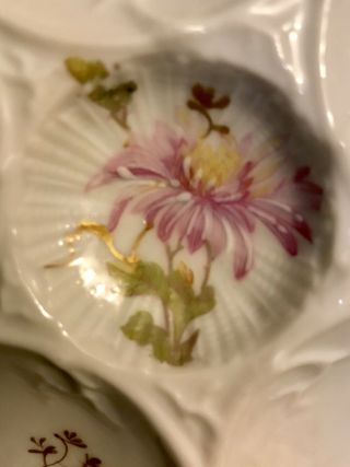 Lovely M Redon Limoges Porcelain Floral Oyster Plate M.  R.  France EUC C1900 2